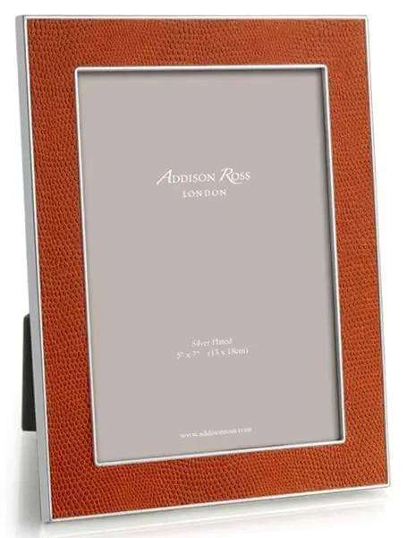 Addison Ross Burnt Orange Faux Snake Enamel Picture Frame