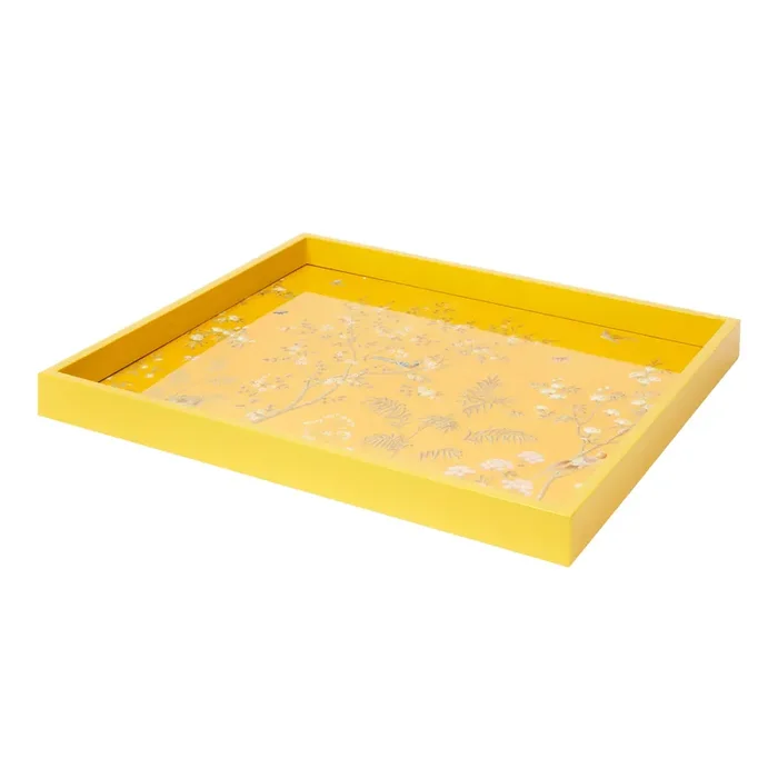 Addison Ross Chinoiserie Yellow Lacquer Tray (16×14)