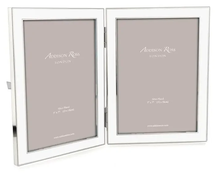 Addison Ross Double White Enamel Picture Frame (5×7)