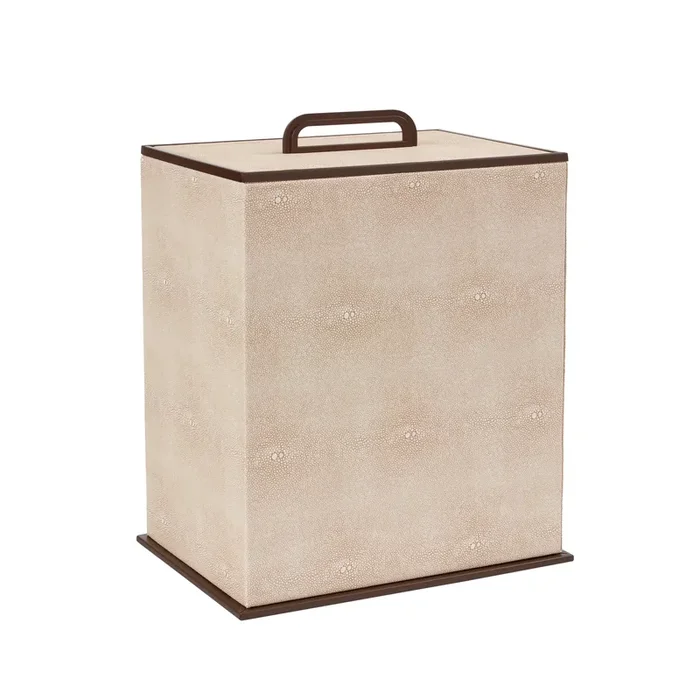 Addison Ross Ecru Faux Shagreen Bin (Cream)