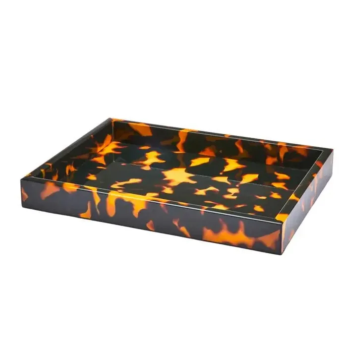 Addison Ross Faux Tortoiseshell Small Lacquered Serving Tray 11″