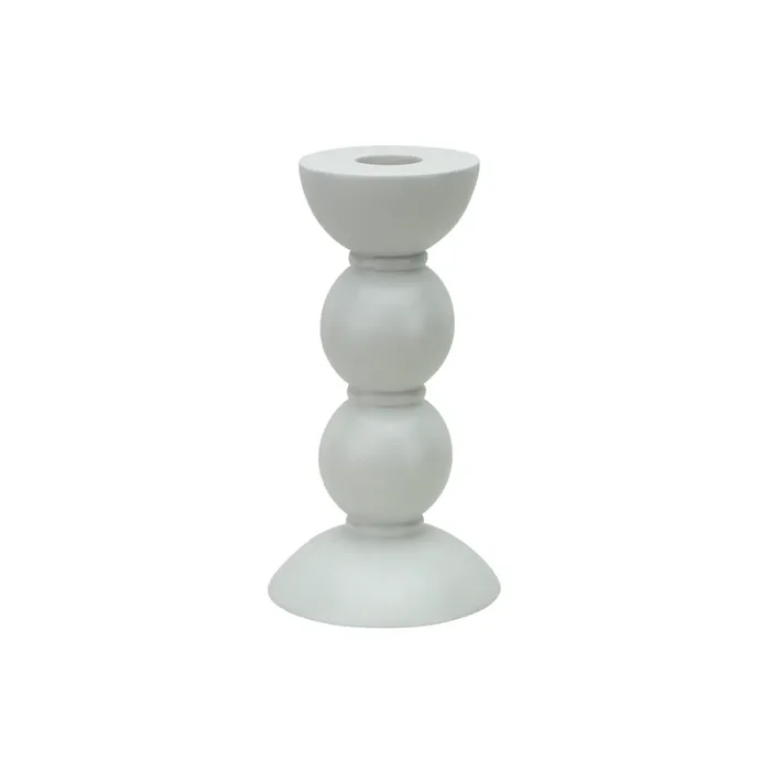 Addison Ross Lacquer Bobbin Candlestick 5.5″ (White)