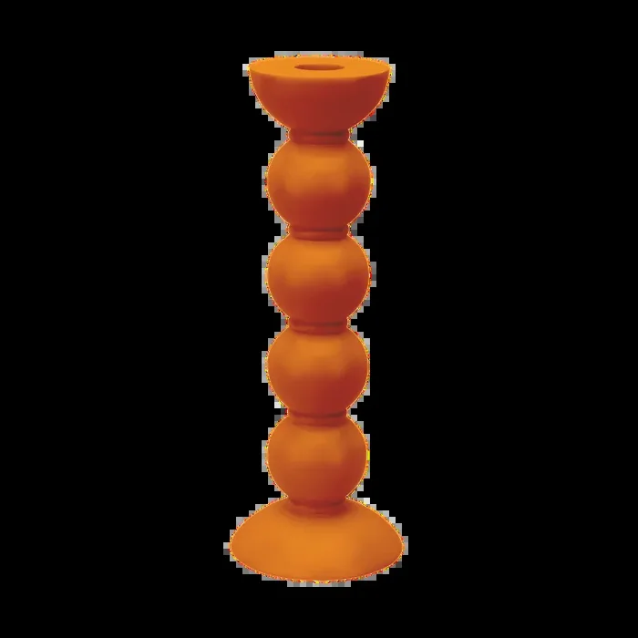 Addison Ross Lacquer Bobbin Candlestick 9.5″ (Orange)