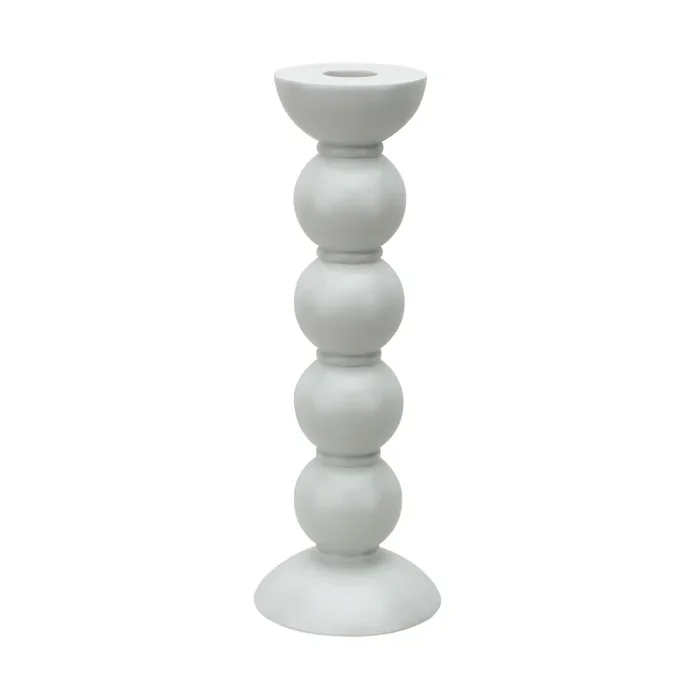Addison Ross Lacquer Bobbin Candlestick 9.5″ (White)