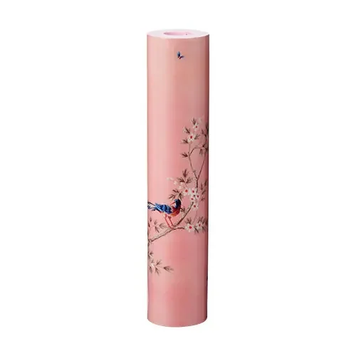 Addison Ross Lacquer Chinoiserie Candlestick 9.6″ (Pink)