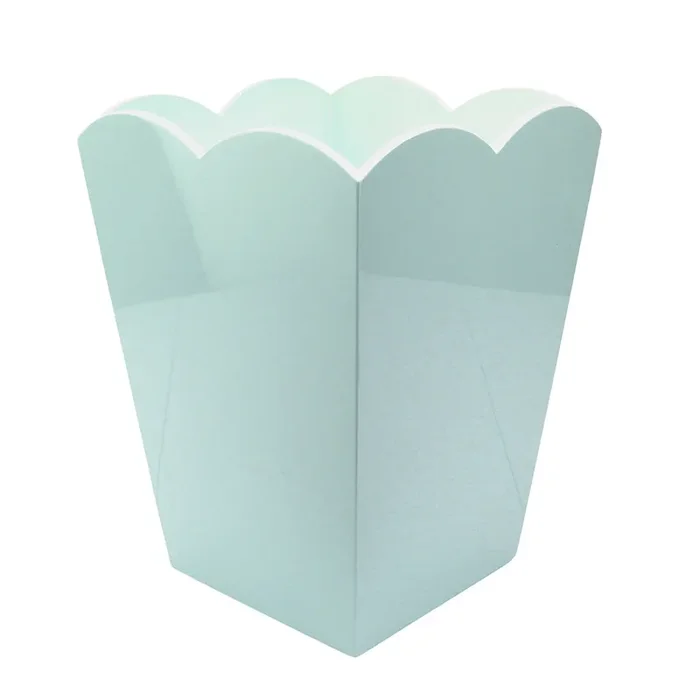 Addison Ross Lacquer Scalloped Waste Bin (Powder Blue)