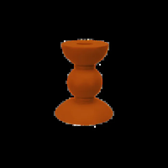 Addison Ross Lacquer Small Bobbin Candlestick 4″ (Orange)
