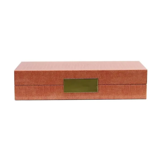 Addison Ross Lacquered Faux Croc Box (Orange & Gold)