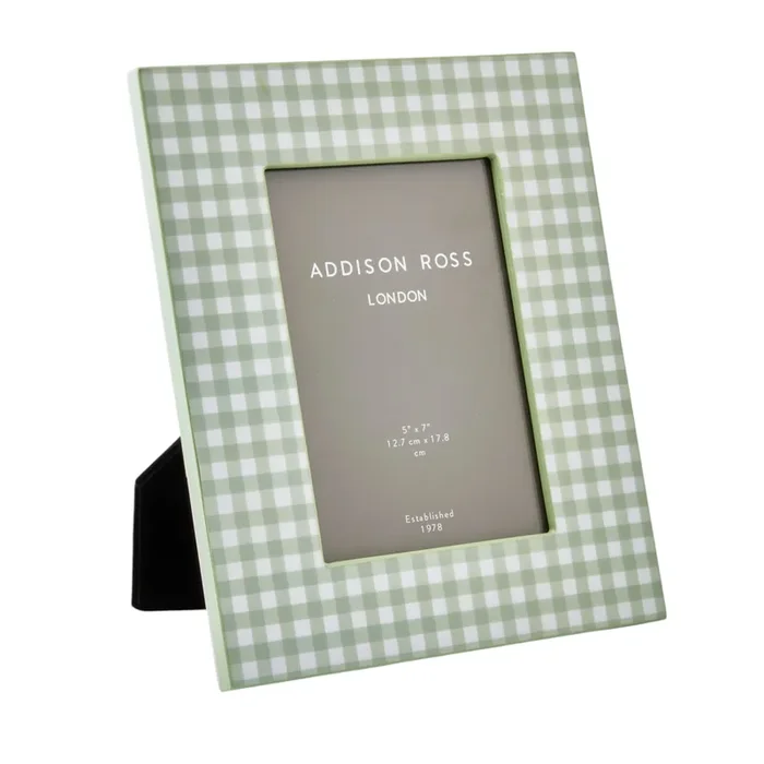 Addison Ross Sage Gingham Lacquer Picture Frame (5×7)