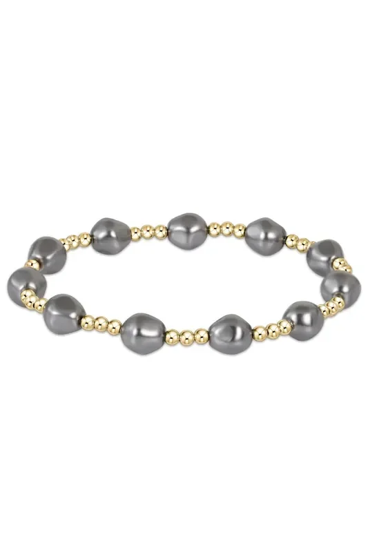 Admire Gold 3mm Bead Bracelet – Dark Gray