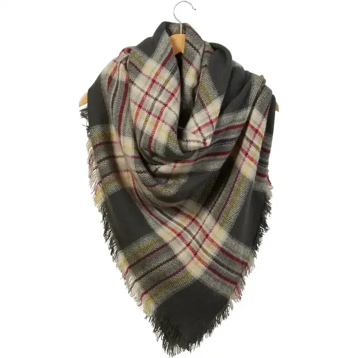 Anchor Plaid Blanket Scarf Winter Fall Shawl Wrap 55″ x 55″