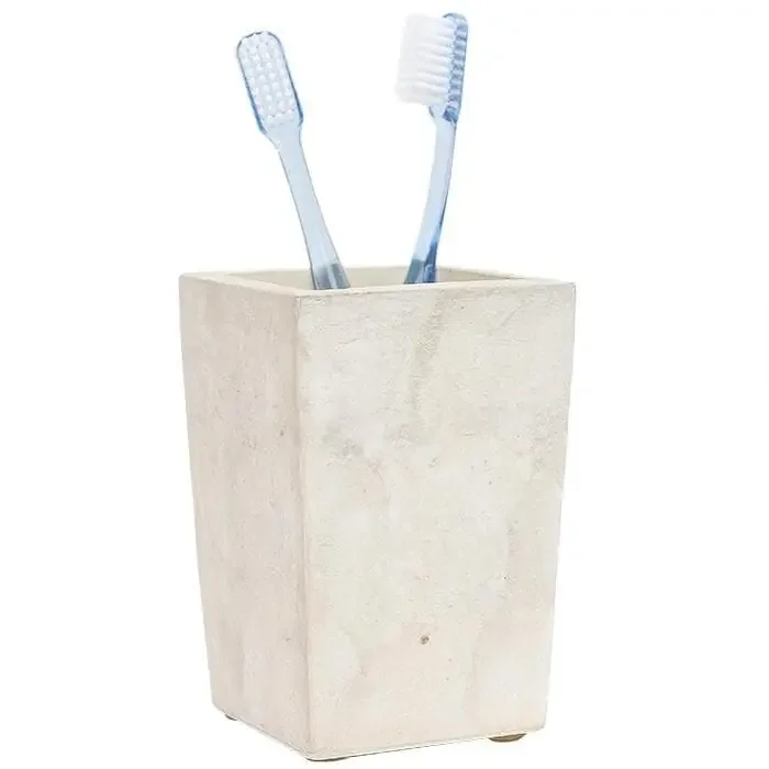 Andria Pearlized Capiz Shell Brush Holder