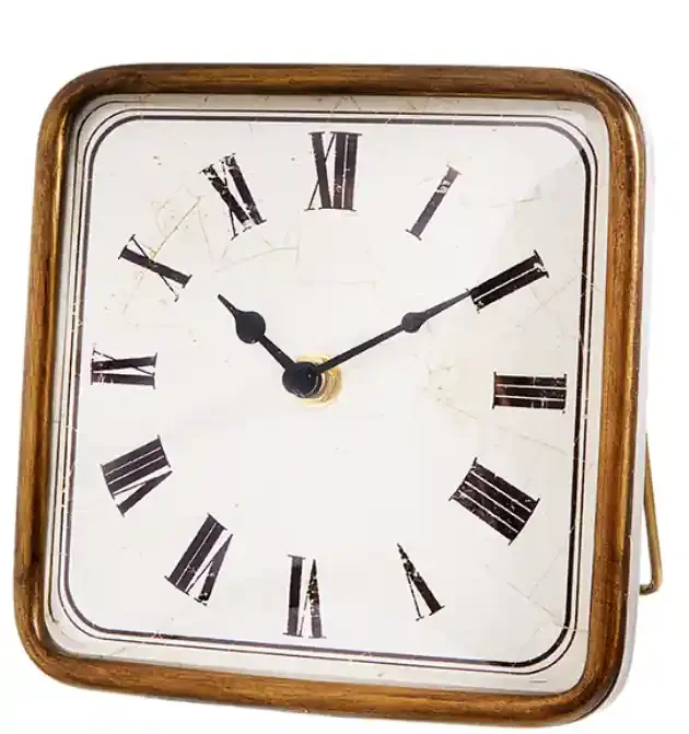 Antique Gold Square Clock