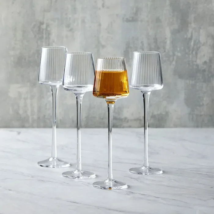 Anton Studio Designs Empire Clear Ribbed Cordial Glasses, Set of 4