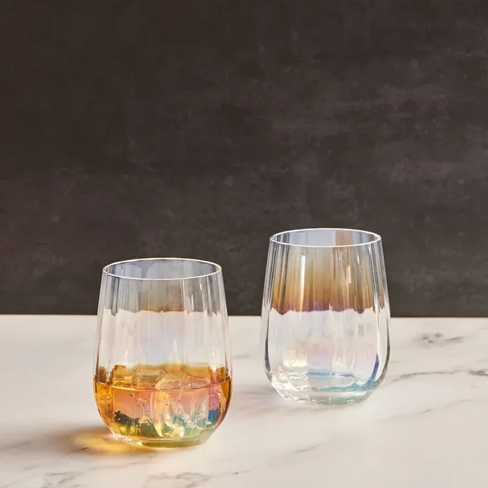 Anton Studio Designs Palazzo Stemless Wine Glasses, Set of 2