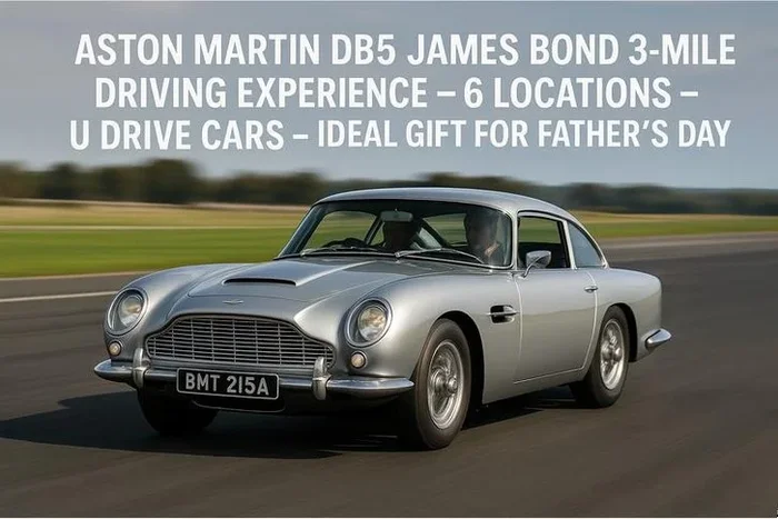 Aston Martin DB5 James Bond 3-Mile Driving Experience – 6 Locations – U Drive Cars – Ideal Gift for Father’s Day