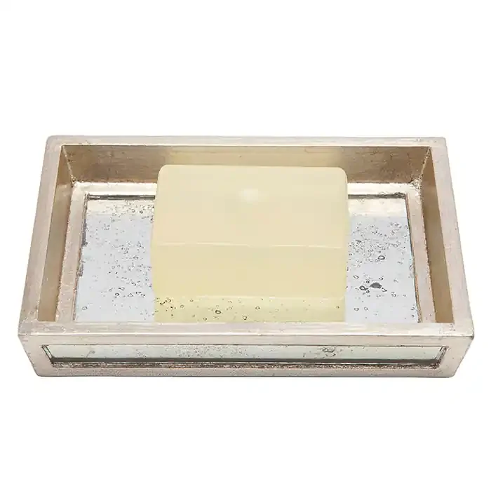 Atwater Antiqued Mirror Soap Dish (Silver Leaf)