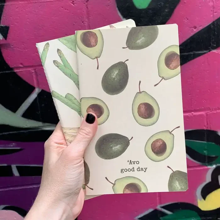 ‘Avo Good Day and Kick Some Asparagass Large Notebooks 5″ x 8.25″ x 1″ Set of 2
