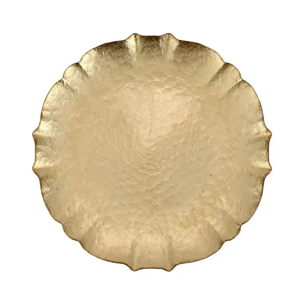 Baroque Glass Service Plate/Charger Gold