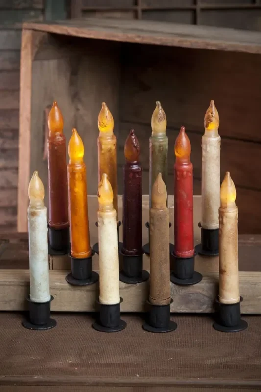 *Battery-Operated 6″ LED Dipped Taper Candle with Timer