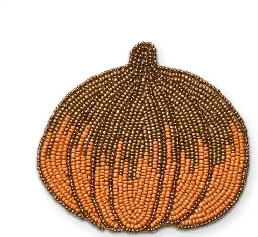 Beaded Pumpkin Coaster