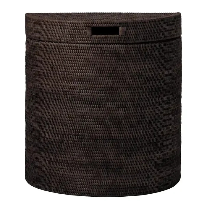 Belek Woven Rattan Half Moon Hamper (Polished Espresso)