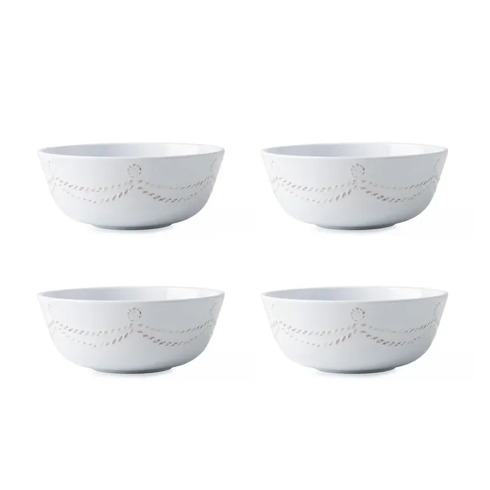 Berry & Thread Melamine Cereal/Ice Cream Bowl Set/4 – Whitewash