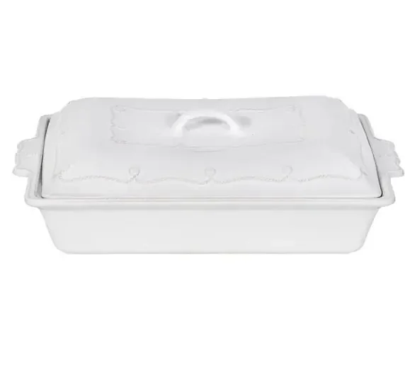 Berry & Thread Whitewash 13″ Lidded Rectangular Baker – Juliska