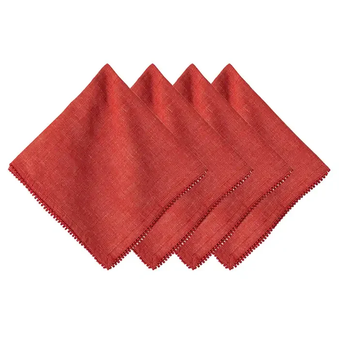 Berry Trim Napkin Set/4 – Red