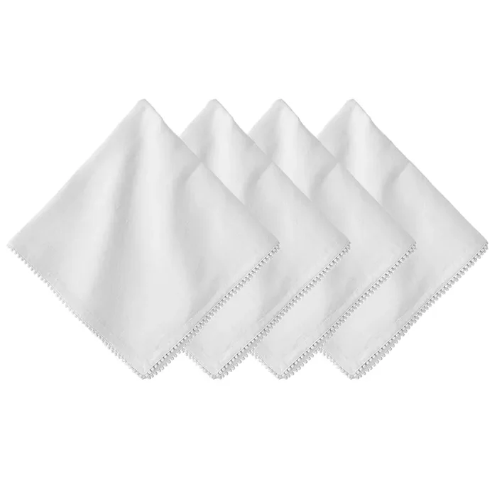 Berry Trim Napkin Set/4 – White