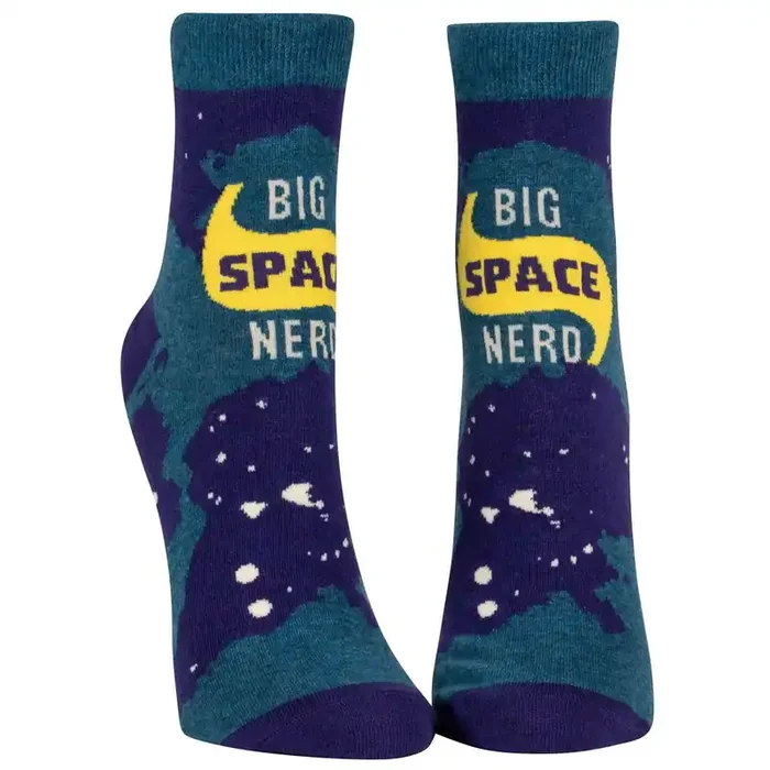Big Space Nerd Women‘s Ankle Socks BlueQ at GetBullish