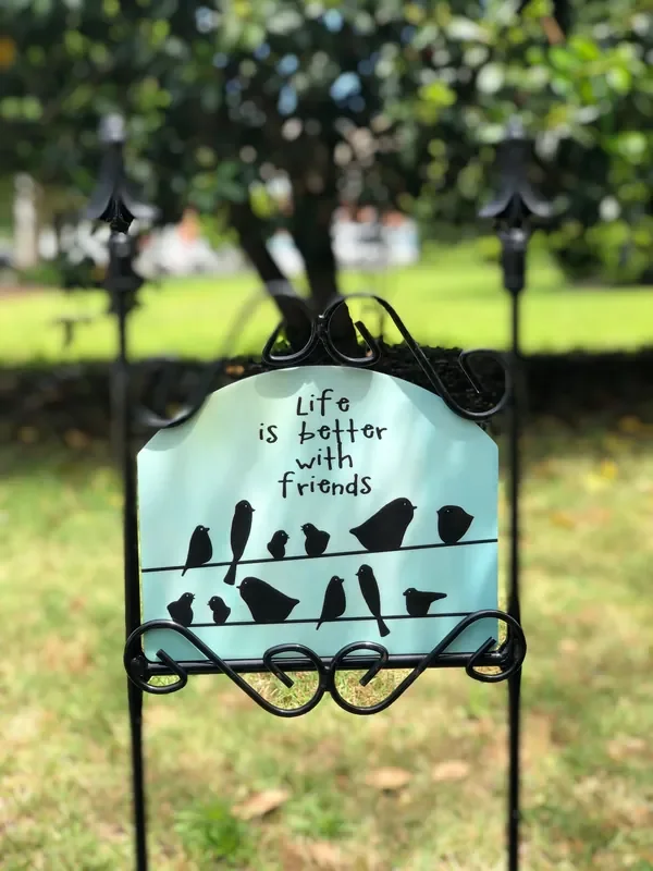 Birds on a Line “Life is Better” Garden Sign