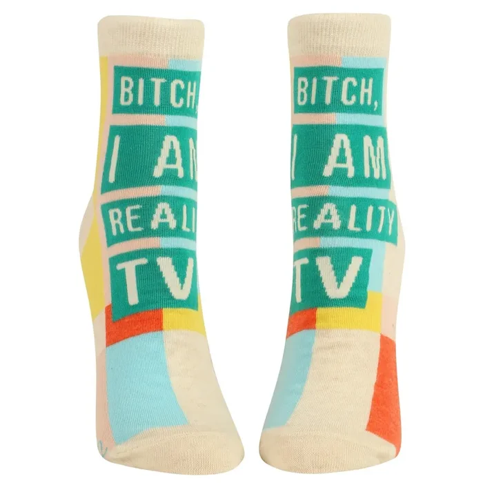Bitch I Am Reality TV Women‘s Ankle Socks BlueQ at GetBullish