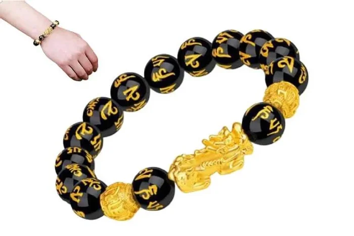 Black Obsidian Beads Pixiu Bracelet – Good Luck Charm