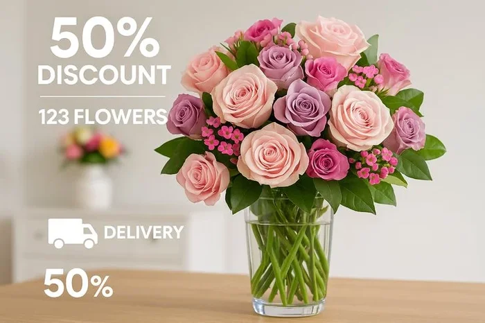 Blooming Deal: 50% Off Flowers Across the UK at 123 Flowers!