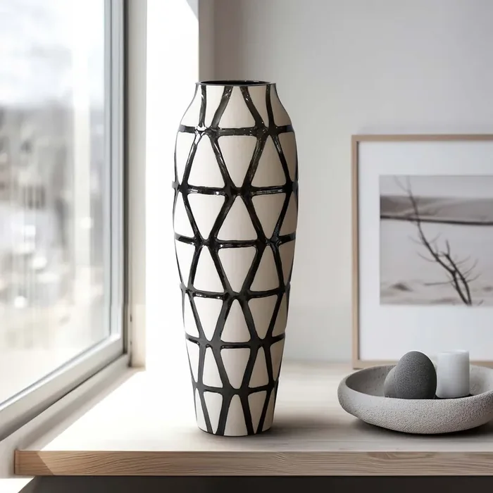 Blu from Sabavi Home Fabiola Pewter Oversized Tribal Vase