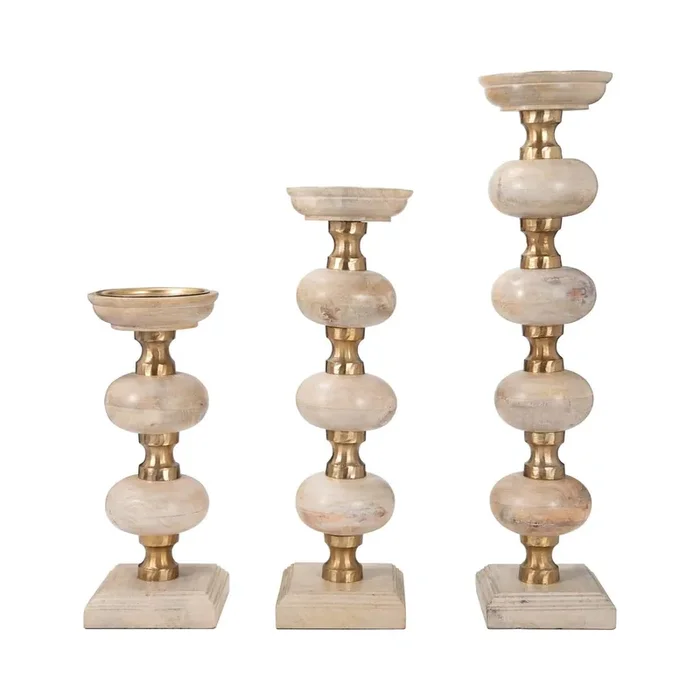 Blu from Sabavi Home Sumpter Natural Wood Candle Sticks