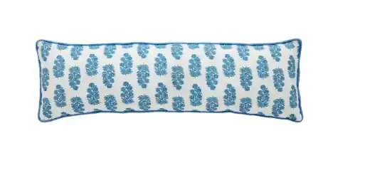 Blue Block Print Long Pillow
