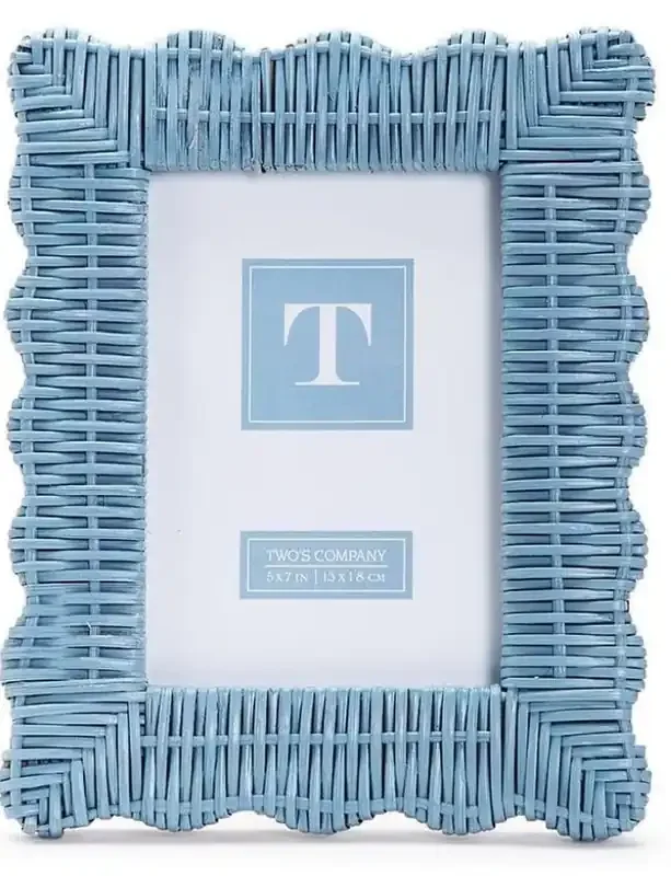 Blue Wicker Picture Frame 5×7-Twos Company