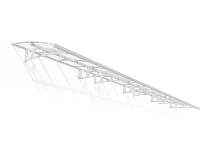 Bordeaux 5 ft. x 29 ft. Door Awning Kit – White Structure & clear Panels