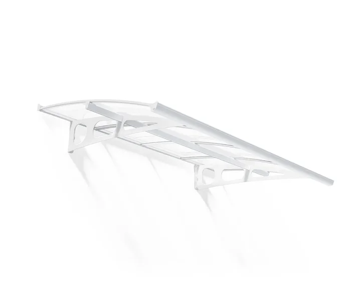 Bordeaux 5 ft. x 7 ft. Door Awning Kit – White Structure & clear Panels