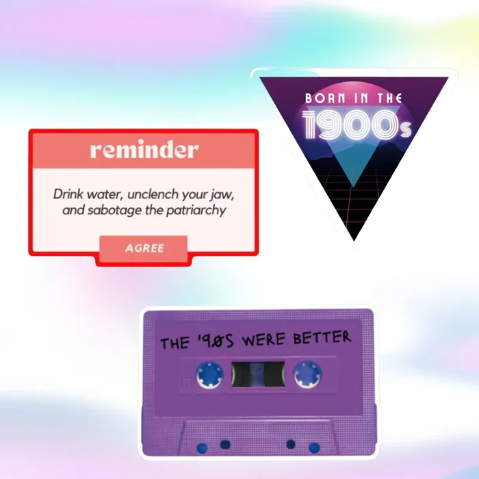 Born in the 1900s Gen X Millennial Sticker Phone Water Bottle Vinyl Decals 3 Pack