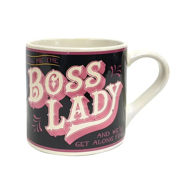 Boss Lady Porcelain Mug Wrap-around Design Ceramic Coffee Tea Cup 12oz