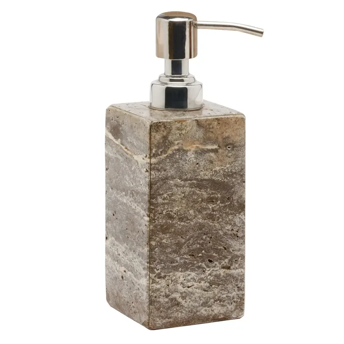 Bowen Travertine/Resin Soap Dispenser (Gray)