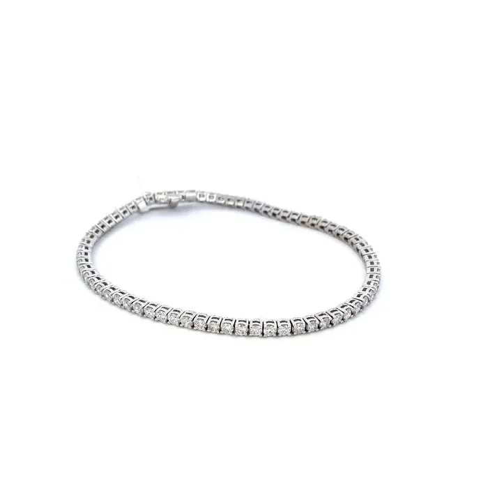 Bracelet 14kt white gold diamond tennis 3.10ct