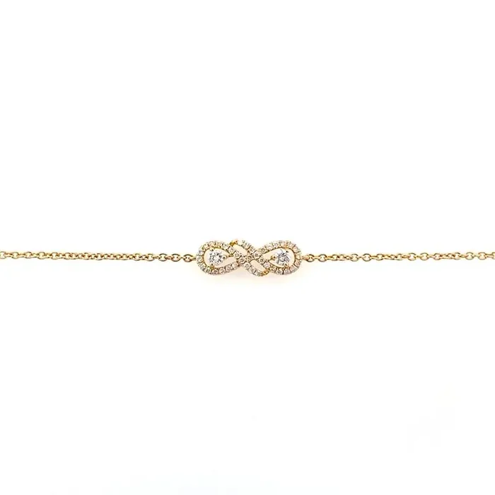 Bracelet diamond 39=.27ct double infinity 14kt yellow gold