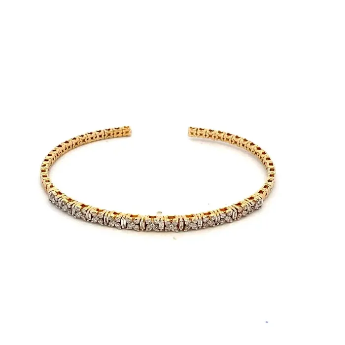 Bracelet- Diamond Flex Cuff Bracelet 18k yellow gold-ronelli