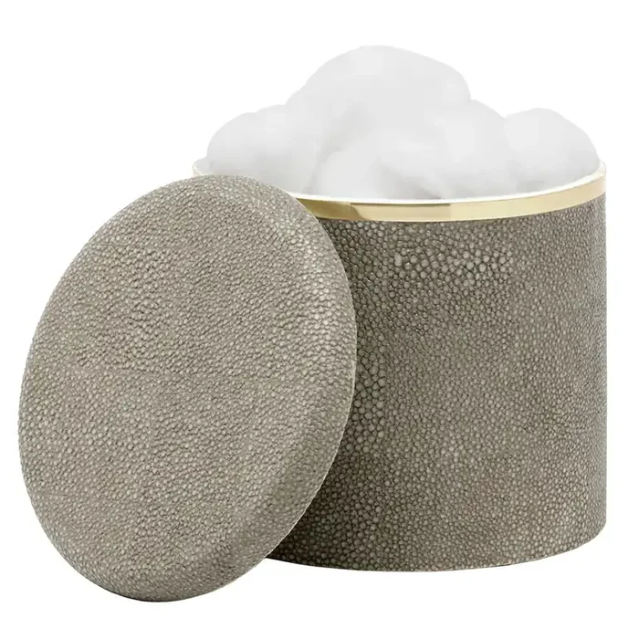 Bradford Faux Shagreen Canister (Sand/Gold)