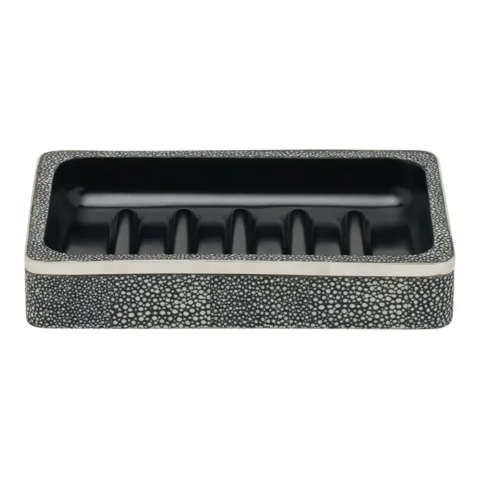 Bradford Faux Shagreen Soap Dish (Cool Gray/Silver)