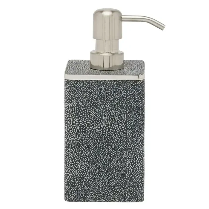 Bradford Faux Shagreen Soap Pump (Cool Gray/Silver)